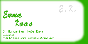 emma koos business card