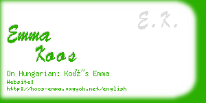 emma koos business card